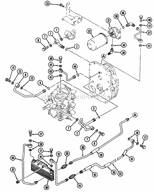 Cub Cadet 7205 (54A-443D100) Tractor Hydraulic Line Diagram