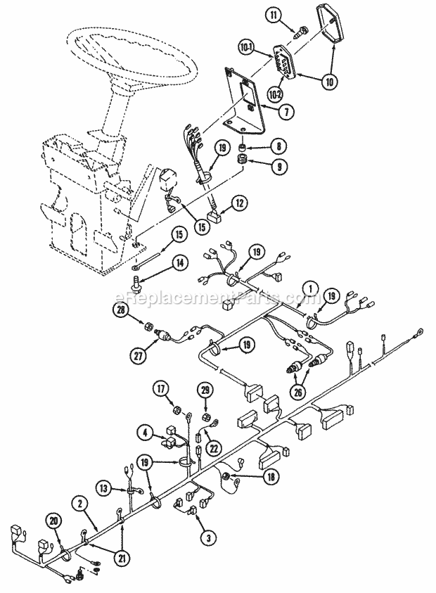 Cub Cadet 7232 (544-414D100, 545-414D100, 546-414D100) Tractor Electric System - Fuse Panel & Safety Switch Diagram