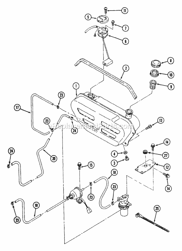 Cub Cadet 7232 (544-414D100, 545-414D100, 546-414D100) Tractor Fuel Line (Part 2) Diagram