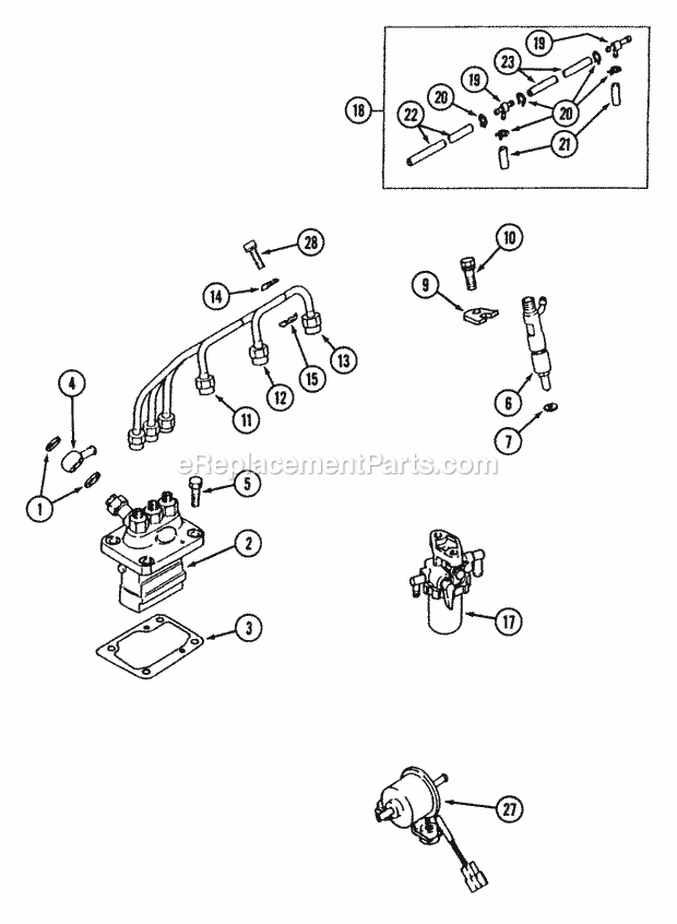 Cub Cadet 7232 (544-414D100, 545-414D100, 546-414D100) Tractor Fuel Supply Parts Diagram