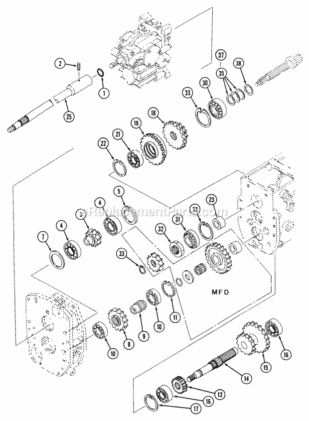 Cub Cadet 7232 (544-414D100, 545-414D100, 546-414D100) Tractor Hydrostatic - Internal Gearing Diagram