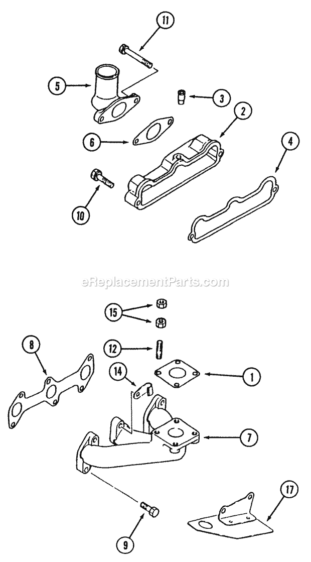 Cub Cadet 7232 (544-414D100, 545-414D100, 546-414D100) Tractor Intake and Exhaust Parts Diagram