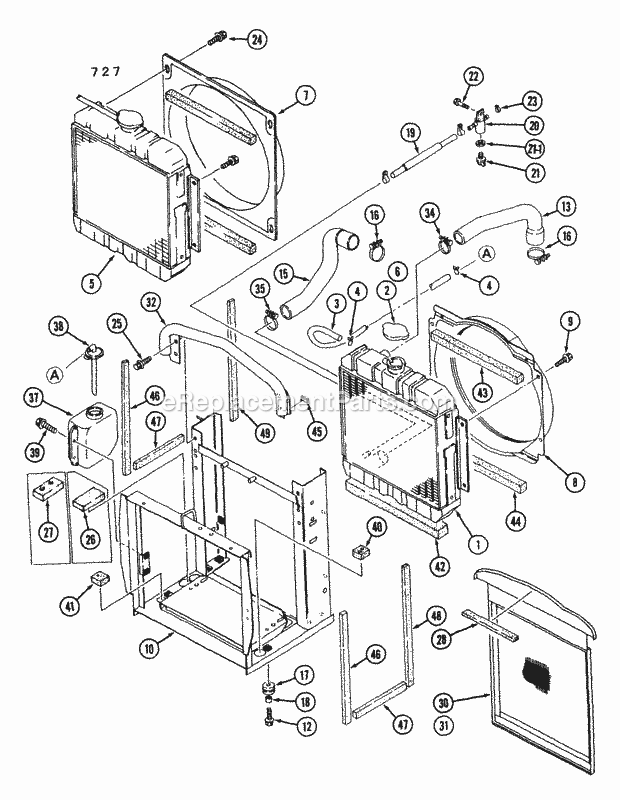 Cub Cadet 7232 (544-414D100, 545-414D100, 546-414D100) Tractor Radiator (Gear Drive) Diagram