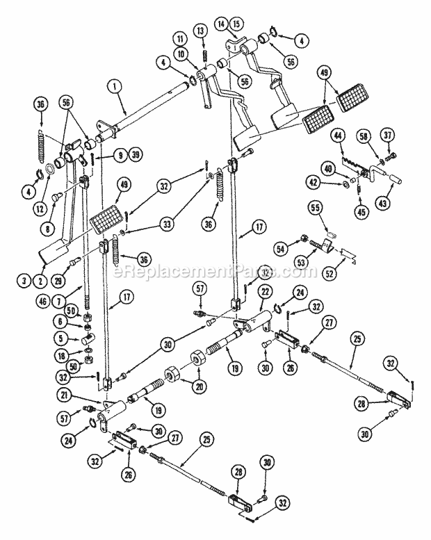 Cub Cadet 7232 (544-414D100, 545-414D100, 546-414D100) Tractor C/B Control (Gear Drive) Diagram