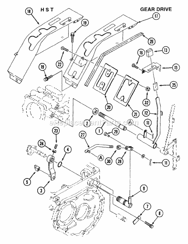 Cub Cadet 7232 (544-414D100, 545-414D100, 546-414D100) Tractor T/M Control - Gear Drive (Part 3) Diagram
