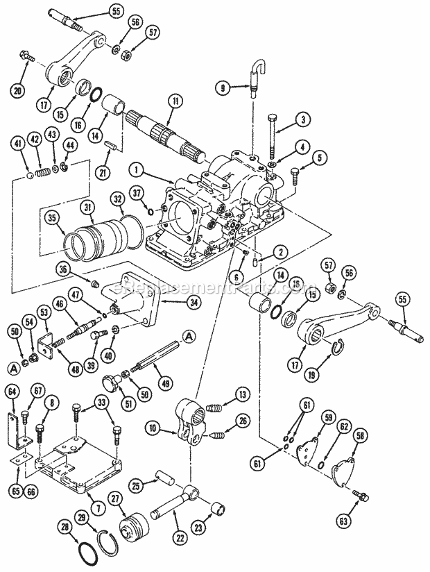 Cub Cadet 7233 (546E424-100, 546J424-100, 546G424-100) Tractor Hydraulic Lift (Part 1) Diagram