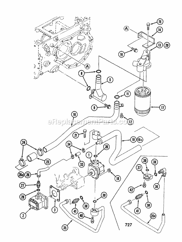 Cub Cadet 7233 (546E424-100, 546J424-100, 546G424-100) Tractor Hydraulic Line-Hst Diagram