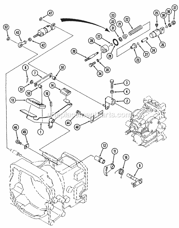 Cub Cadet 7234 (544-434D100, 545-434D100, 546-434D100) Tractor Hst Control (Part 1) Diagram