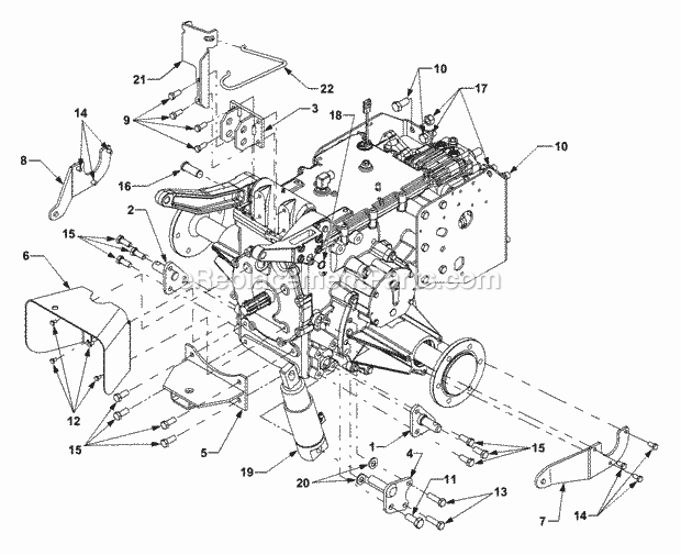 Cub Cadet 7252 (54AG722-100) Tractor Transmission Connections Diagram