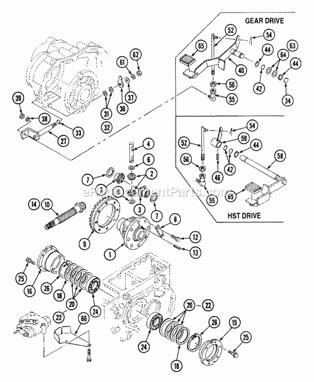 Cub Cadet 7265 (54A-445D100) Tractor Final Drive Hst 2wd (Part 1) Diagram