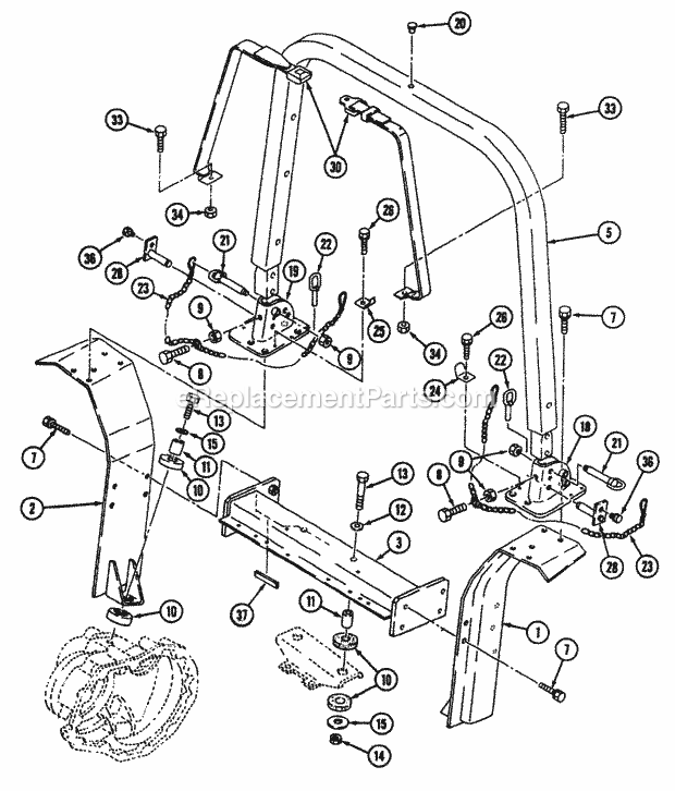 Cub Cadet 7265 (54A-445D100) Tractor Rops Diagram