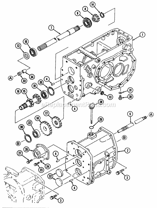 Cub Cadet 7265 (54A-445D100) Tractor Transmission 2wd (Part 1) Diagram