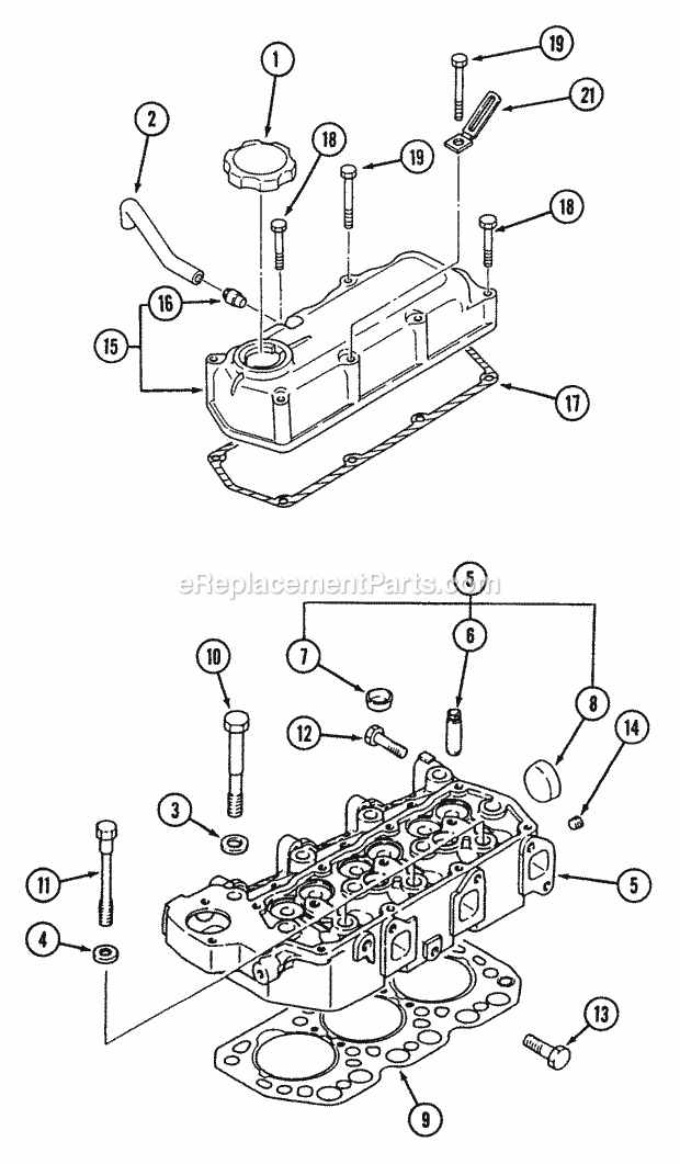 Cub Cadet 7273 (546J426-100, 546G426-100, 546L426-100) Tractor Cylinder Head Diagram