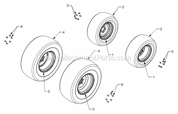 Cub Cadet 7304 (54AT741-100, 54BT741-100, 54BD741-100, 54AD74) Tractor Wheels Diagram