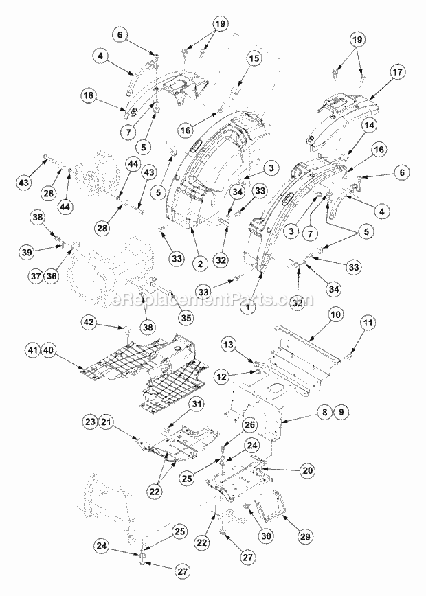 Cub Cadet 7530 (54AF45F-710, 54AH45F-710, 54AN45F-710) Tractor Fender & Step Diagram