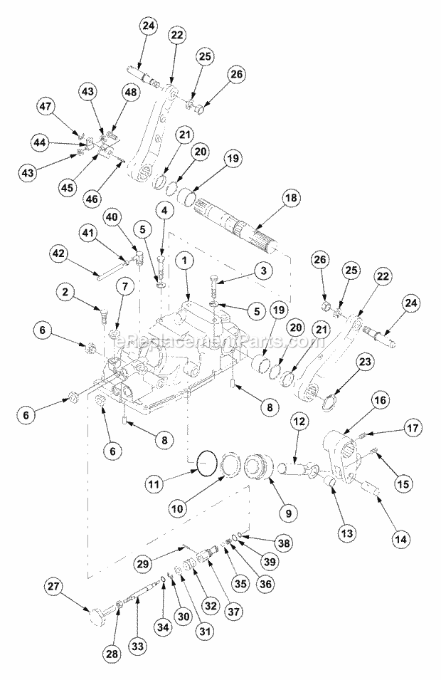 Cub Cadet 7530 (54AF45F-710, 54AH45F-710, 54AN45F-710) Tractor Hydraulic Lift (Part 1) Diagram