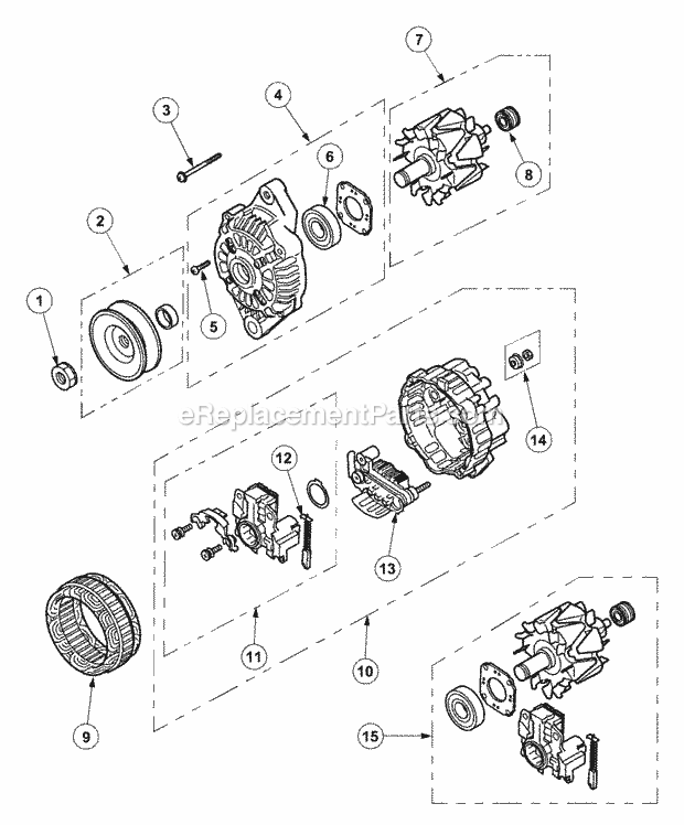 Cub Cadet 7530 (54AF45F-710, 54AH45F-710, 54AN45F-710) Tractor Alternator Diagram