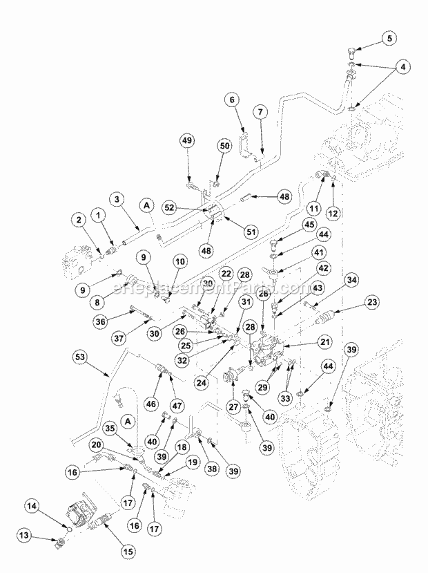 Cub Cadet 7530 (54AF45F-710, 54AH45F-710, 54AN45F-710) Tractor Hydraulic Lines (Part 2) Diagram