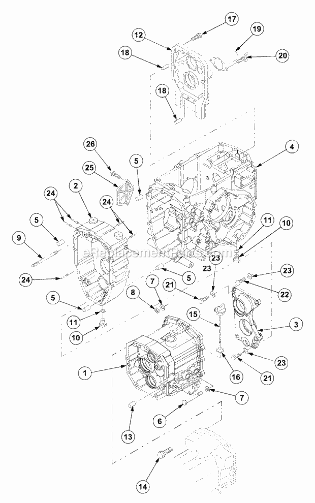 Cub Cadet 7530 (54AF45F-710, 54AH45F-710, 54AN45F-710) Tractor Transmission (Part 1) Diagram