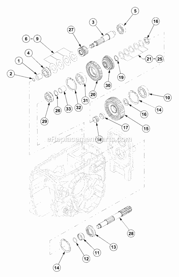 Cub Cadet 7530 (54AF45F-710, 54AH45F-710, 54AN45F-710) Tractor Transmission (Part 5) Diagram