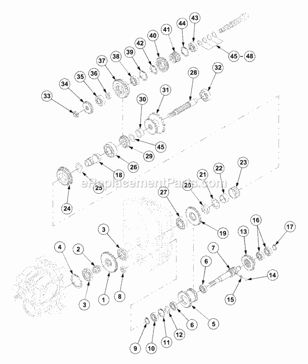 Cub Cadet 7530 (54AF45F-710, 54AH45F-710, 54AN45F-710) Tractor Transmission (Part 7) Diagram