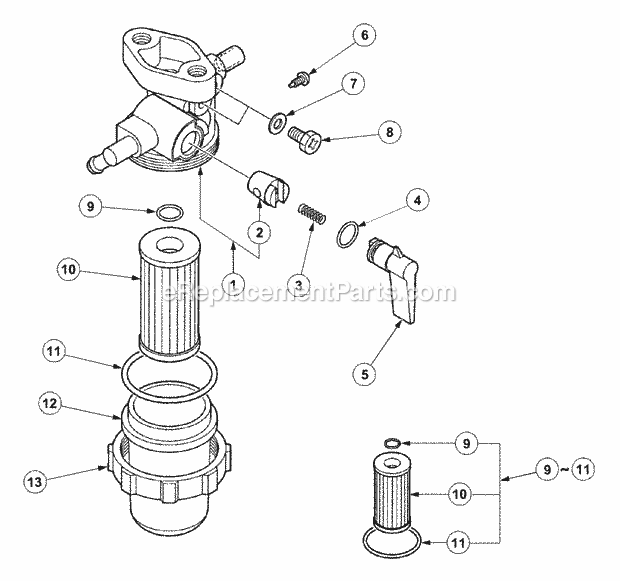 Cub Cadet 7532 (54AF44G-710, 54AH44G-710, 54AN44G-710) Tractor Fuel Filter Diagram