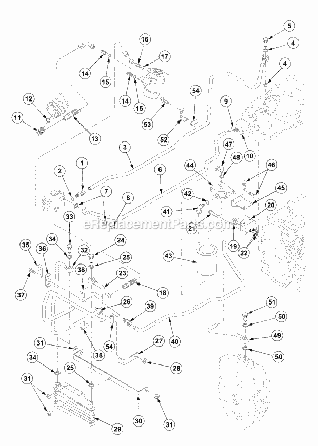 Cub Cadet 7532 (54AF44G-710, 54AH44G-710, 54AN44G-710) Tractor Hydraulic Lines (Part 2) Diagram