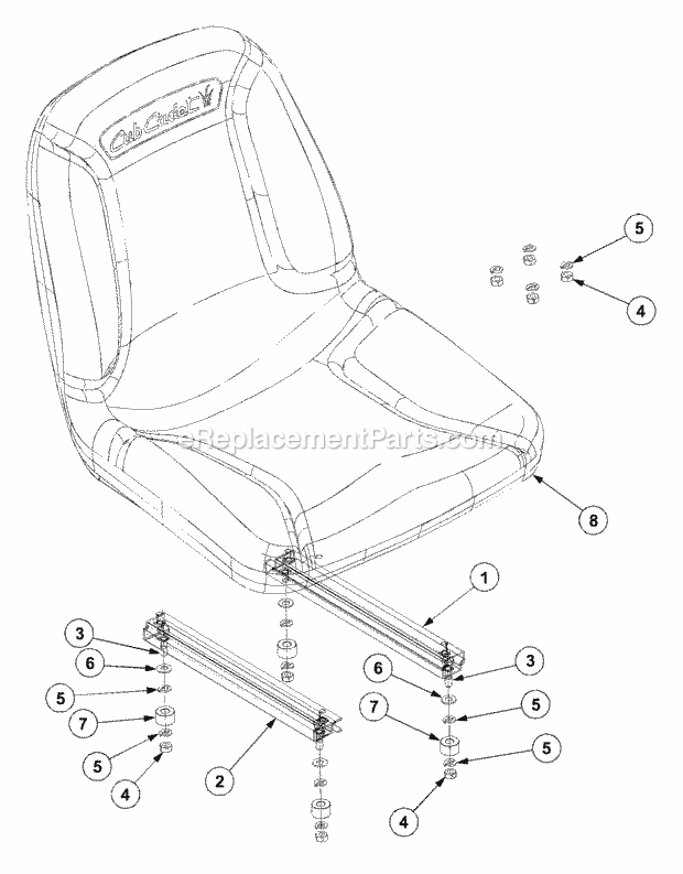 Cub Cadet 7532 (54AF44G-710, 54AH44G-710, 54AN44G-710) Tractor Seat Diagram