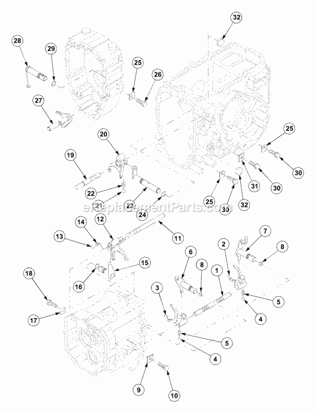 Cub Cadet 7532 (54AF44G-710, 54AH44G-710, 54AN44G-710) Tractor T/M Control (Part 1) Diagram