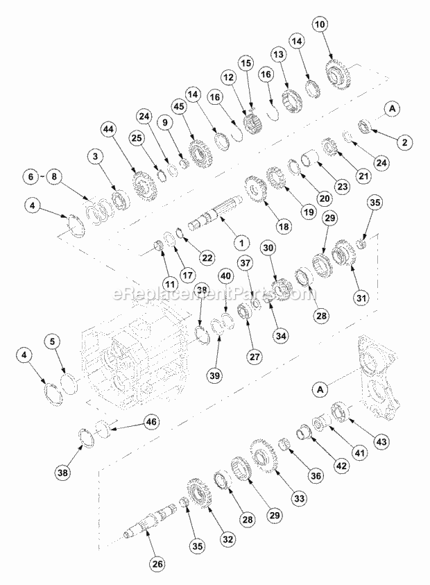 Cub Cadet 7532 (54AF44G-710, 54AH44G-710, 54AN44G-710) Tractor Transmission (Part 3) Diagram