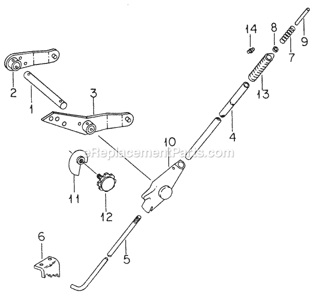 Cub Cadet 800 (2050050U, 2050510U, 2050520U) Garden Tractor Implement Handle & Connections Diagram