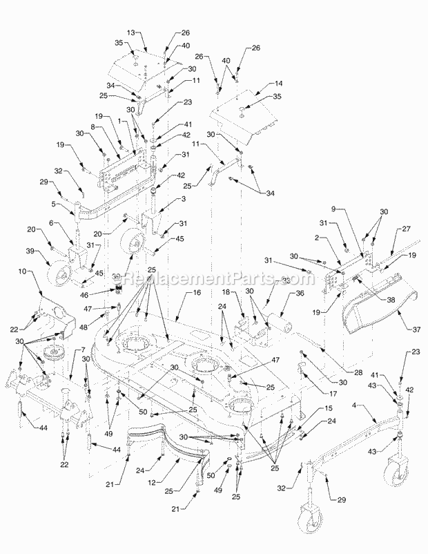 Cub Cadet 810 (590-810-100) 54-In Mower Deck Deck Assembly 54 Diagram