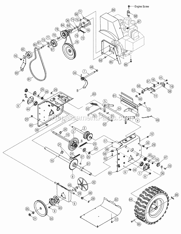 Cub Cadet 828WE (31AE8SST710) (2006) Snow Thrower Drive Assembly Diagram