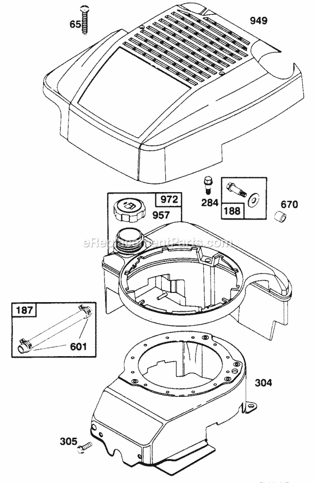 Cub Cadet 838R122 (122-838R100) (1992) Engine B&s 5 Hp Fuel Tank Assembly Diagram