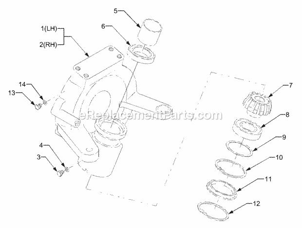 Cub Cadet 8404 (54AJ859-100, 54A-859-100, 54AU859-710, 54AJ85) Tractor Front Axle Case Group Diagram