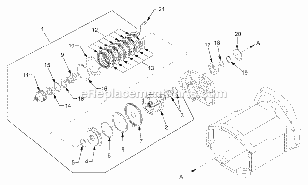 Cub Cadet 8404 (54AJ859-100, 54A-859-100, 54AU859-710, 54AJ85) Tractor Pto Clutch Diagram