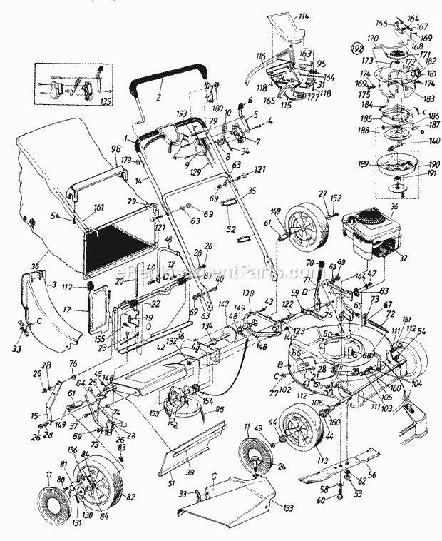 Cub Cadet 848B (120-848B100) (1990) Engine B&s 5 Hp 124702-0127-02 Part 2 Diagram