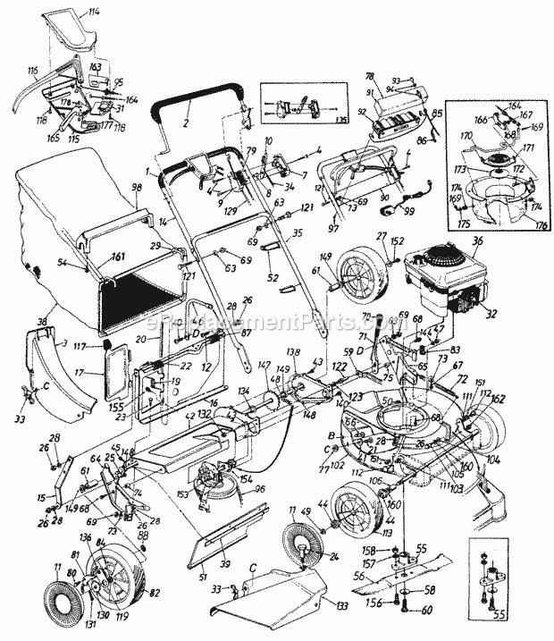 Cub Cadet 848E (121-848E100) (1991) Engine B&s 5 Hp 124707-3169-01 Part 2 Diagram