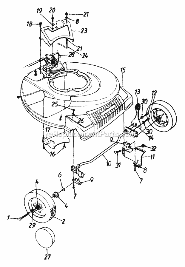 Cub Cadet 898N (125-898N100) (1995) Engine Engine Internal and Flywheel Assembly Diagram