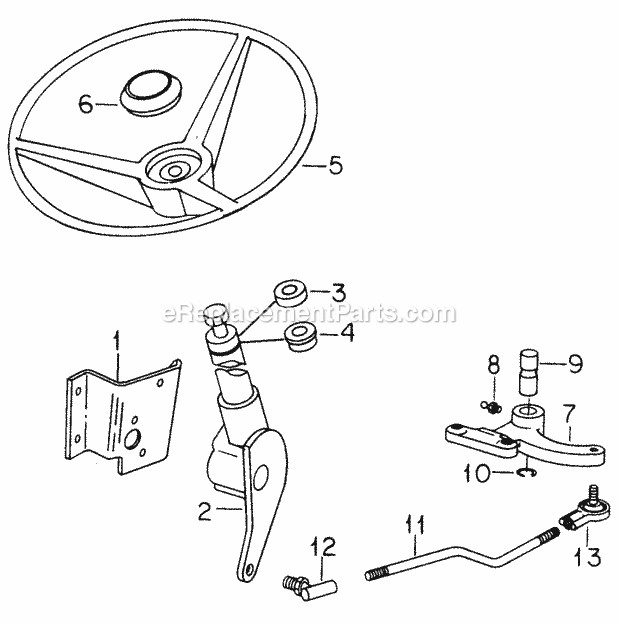 Cub Cadet 982 (142-982-100, 143-982-100, 144-982-100, 142-98) Super Garden Tractor Mechanical Steering Diagram