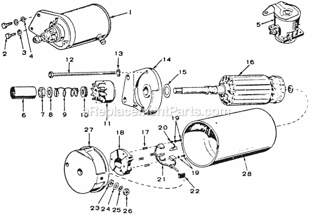 Cub Cadet 982 (142-982-100, 143-982-100, 144-982-100, 142-98) Super Garden Tractor Starting Motor (Cranking Motor) Diagram