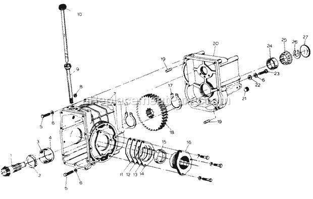 Cub Cadet 984 (142-984-100, 143-984-100, 144-984-100, 142-98) Super Garden Tractor Transm-Rear Housing & Adapt Housing-Sn 720000 & Up Diagram