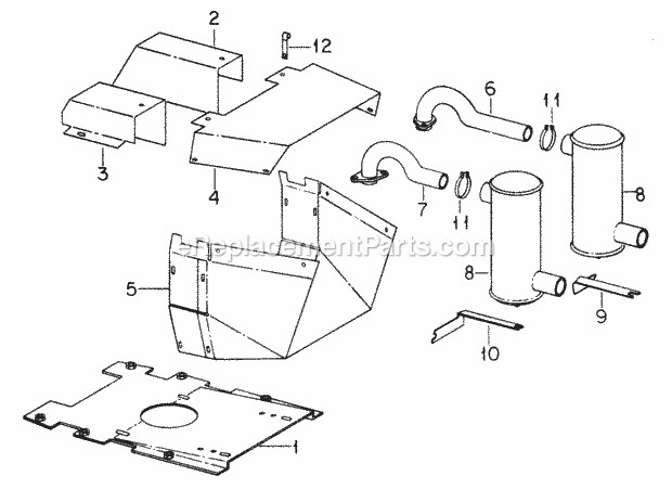 Cub Cadet 986 (142-986-100, 143-986-100, 144-986-100, 142-98) Super Garden Tractor Engine Mounting Diagram