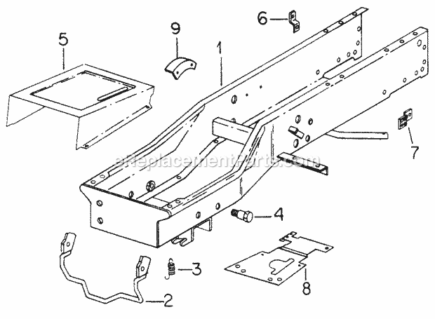 Cub Cadet 986 (142-986-100, 143-986-100, 144-986-100, 142-98) Super Garden Tractor Frame Diagram