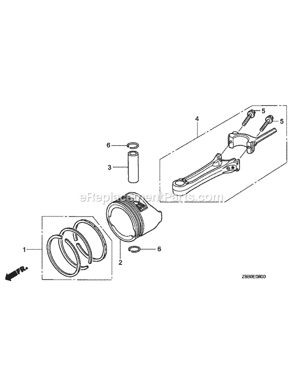 Cub Cadet CC189 (11A-189Q256) (2008) 11A-189Q Push Walk Behind Mower Piston & Connecting Rod Diagram