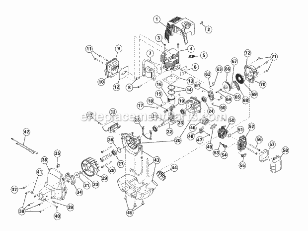 Cub Cadet CC3075 (41ADC75C010, 41BDC75C010) (2004) Gas String Trimmer Engine Parts 41b Diagram