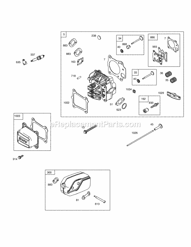 Cub Cadet CC999ES (12AE999T010, 12AE999T710) (2013) 12AE999T Self Propelled Walk Behind Mower B&s 114p05-6873-F1 2 Head Diagram