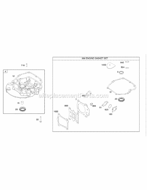 Cub Cadet CC999ES (12AE999T010, 12AE999T710) (2013) 12AE999T Self Propelled Walk Behind Mower B&s 114p05-6873-F1 5 Gasket Diagram