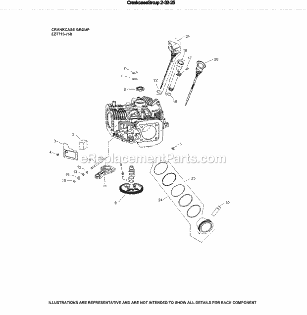 Cub Cadet EZT740-3022 Engine Ezt740-3022 Crankcase Diagram