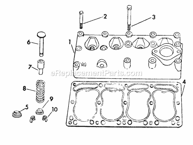 Cub Cadet Farmall Cub Tractor (222501-224704) Farmall, Cub & Ih Cub Lo Boy Cylinder Head and Valves Diagram